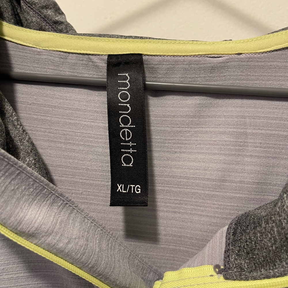 Mondetta. Woman’s XL light grey activewear pullover with zipper brand Mondetta
